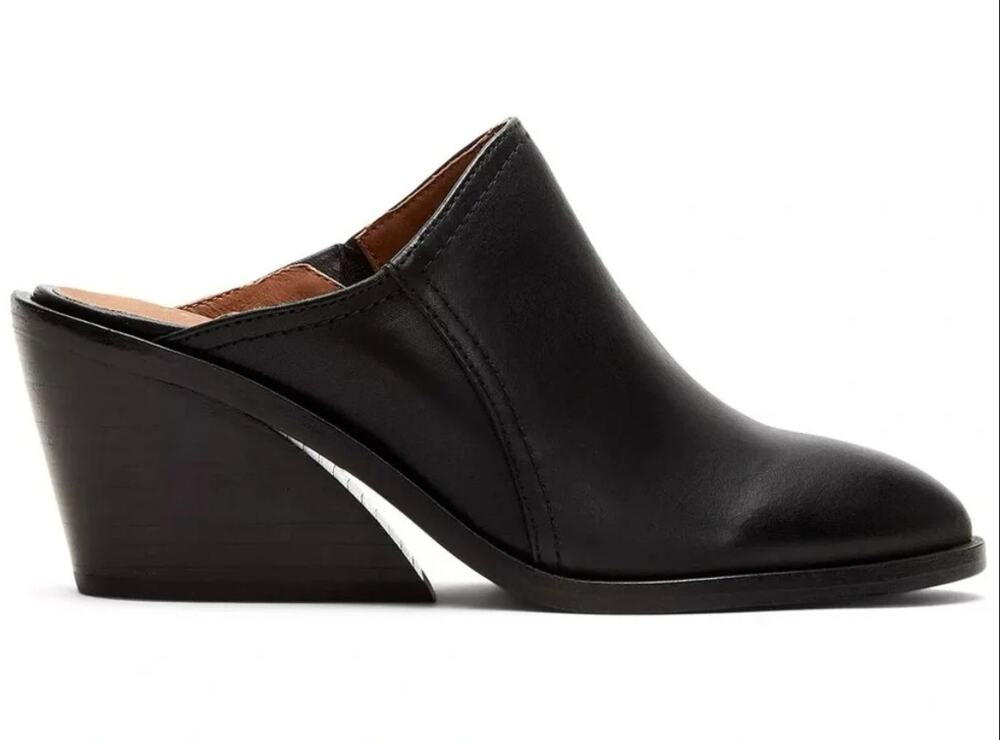 FRYE Serena Mule Black Leather Size 8.5